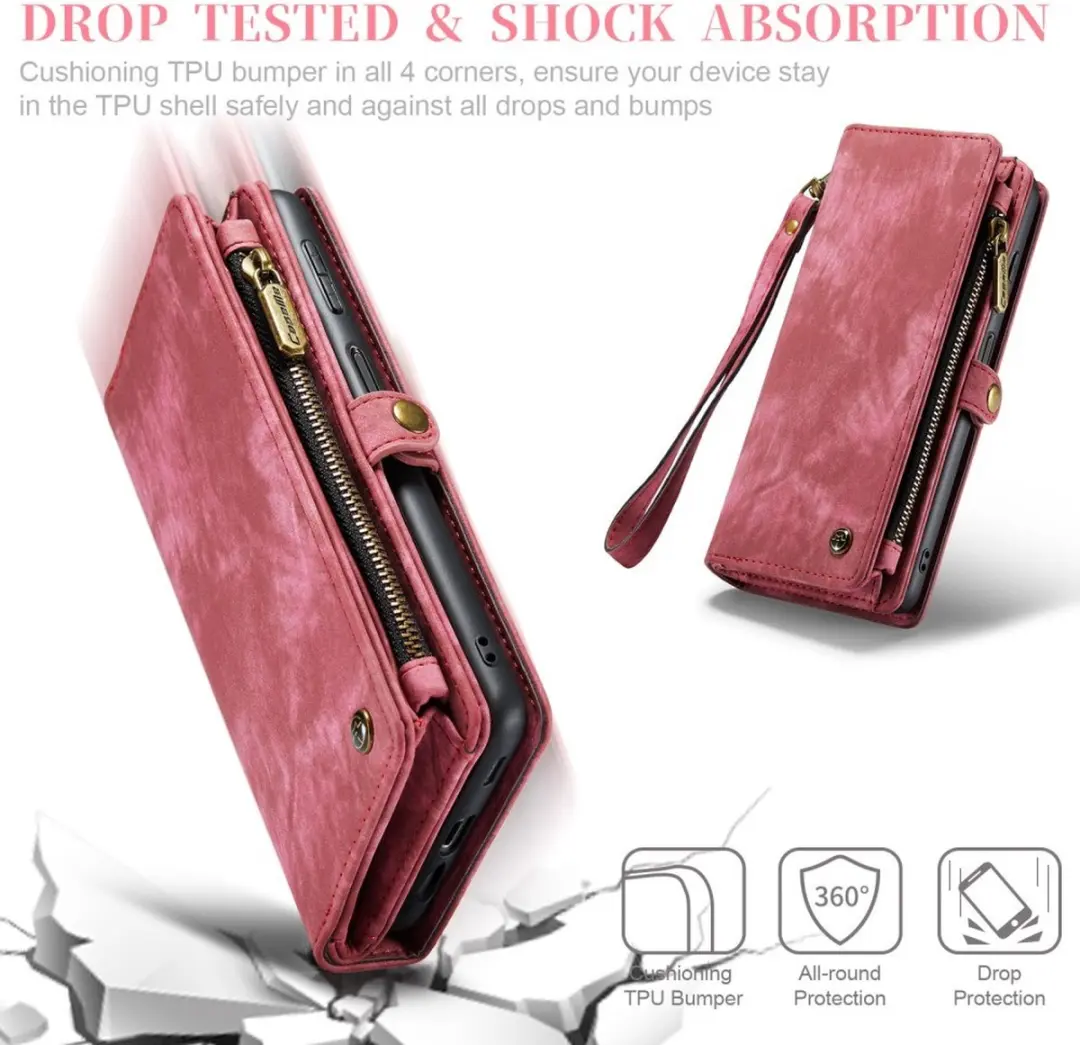 Caseme 008 Hoesje Samsung Galaxy A54 - 2-in-1 Book Case & Portemonnee - 8 Pasjes - Pink