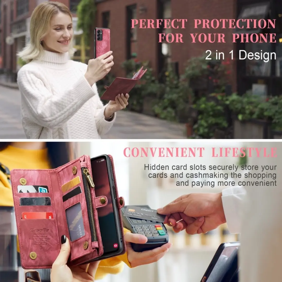 Caseme 008 Hoesje Samsung Galaxy A54 - 2-in-1 Book Case & Portemonnee - 8 Pasjes - Pink