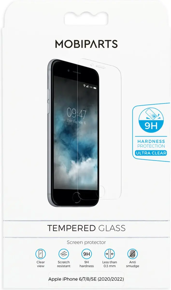 Mobiparts Screenprotector iPhone 6/7/8/SE - Gehard Glas - 10 Stuks