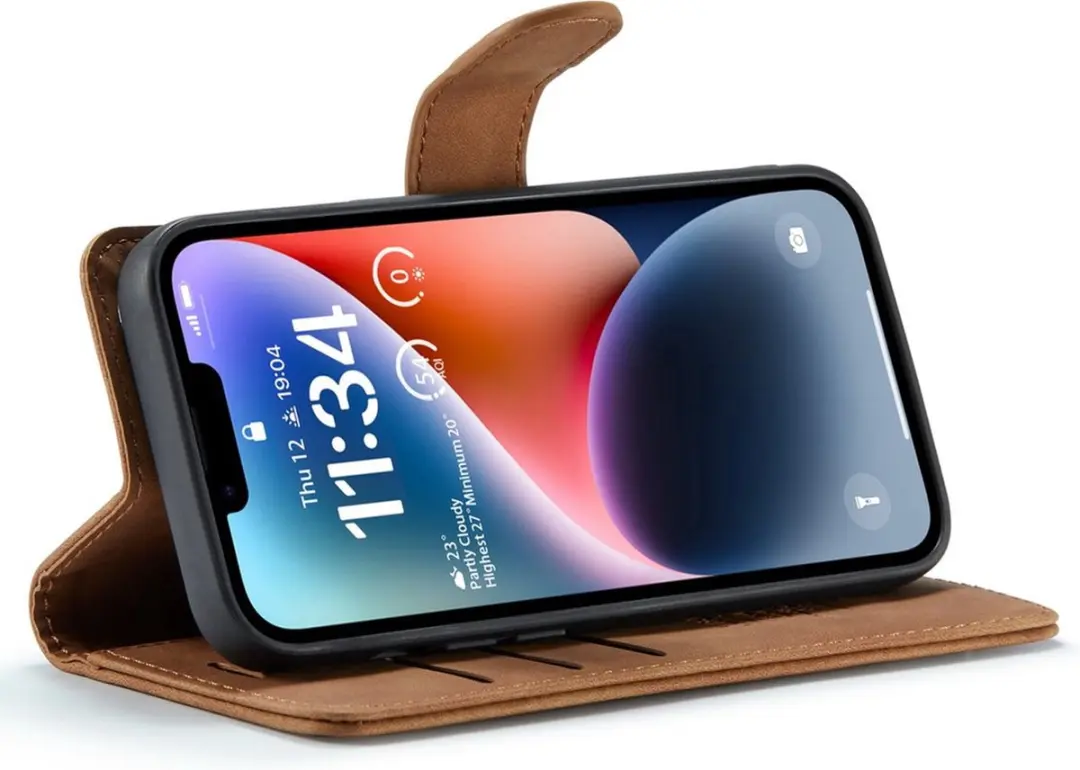 Caseme iPhone 11/XR Bookcase Hoesje - Effen Cognac