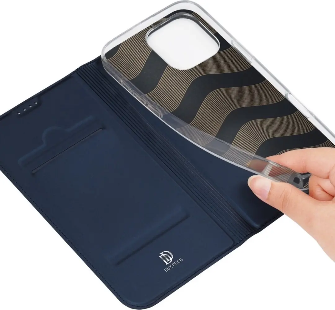 Dux Ducis iPhone 16 Pro Hoesje Slim Bookcase - Blauw
