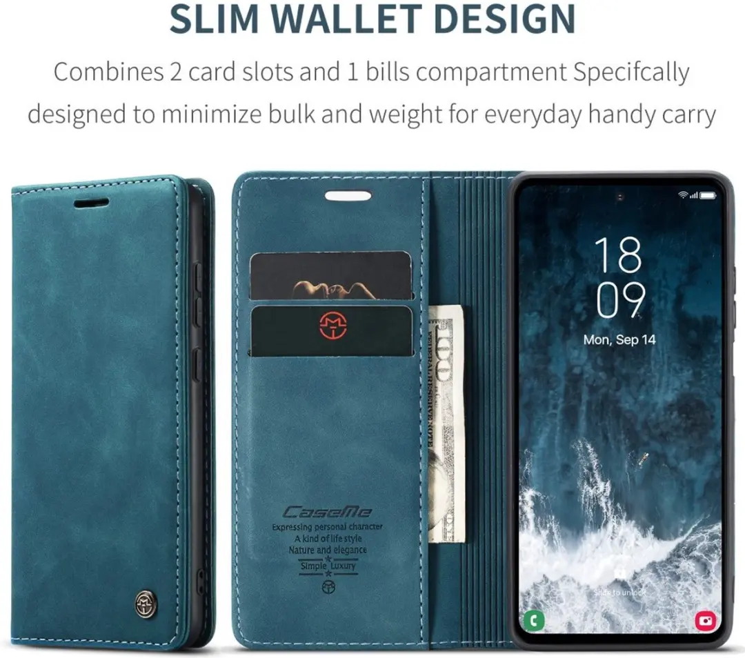 Caseme 013 Book Case Hoesje Samsung Galaxy S23 FE - Blauw