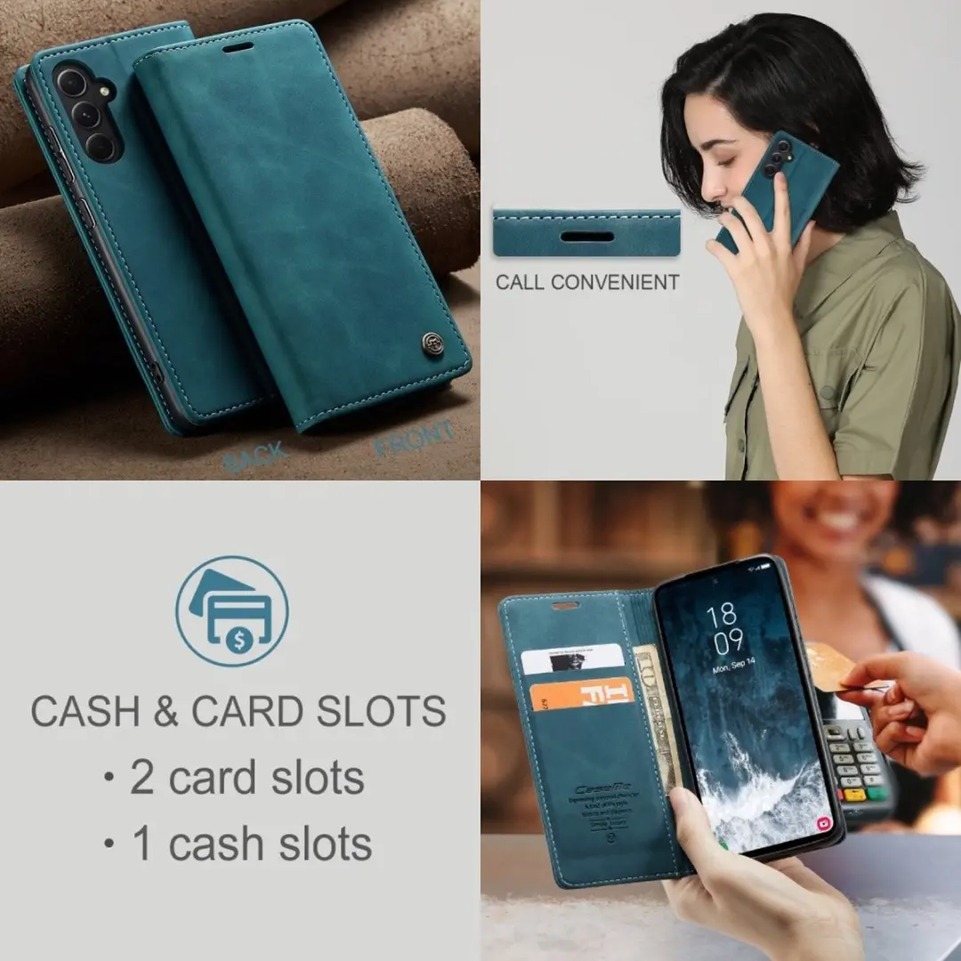 Caseme 013 Book Case Hoesje Samsung Galaxy S23 FE - Blauw
