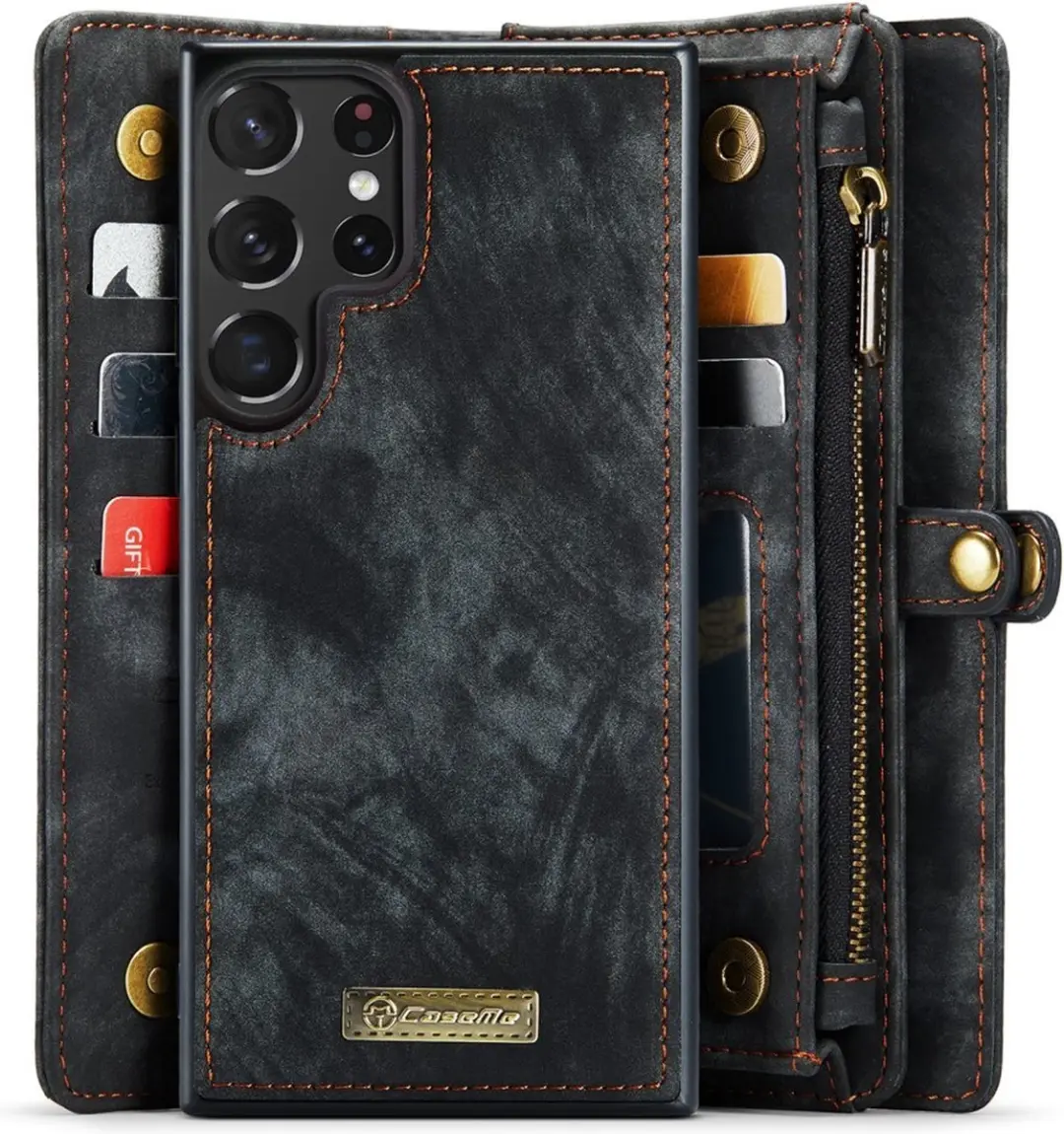 Caseme 008 Book Case & Back Cover Samsung Galaxy S23 Ultra - 8 Pasjes - Zwart - afbeelding 6 van 6