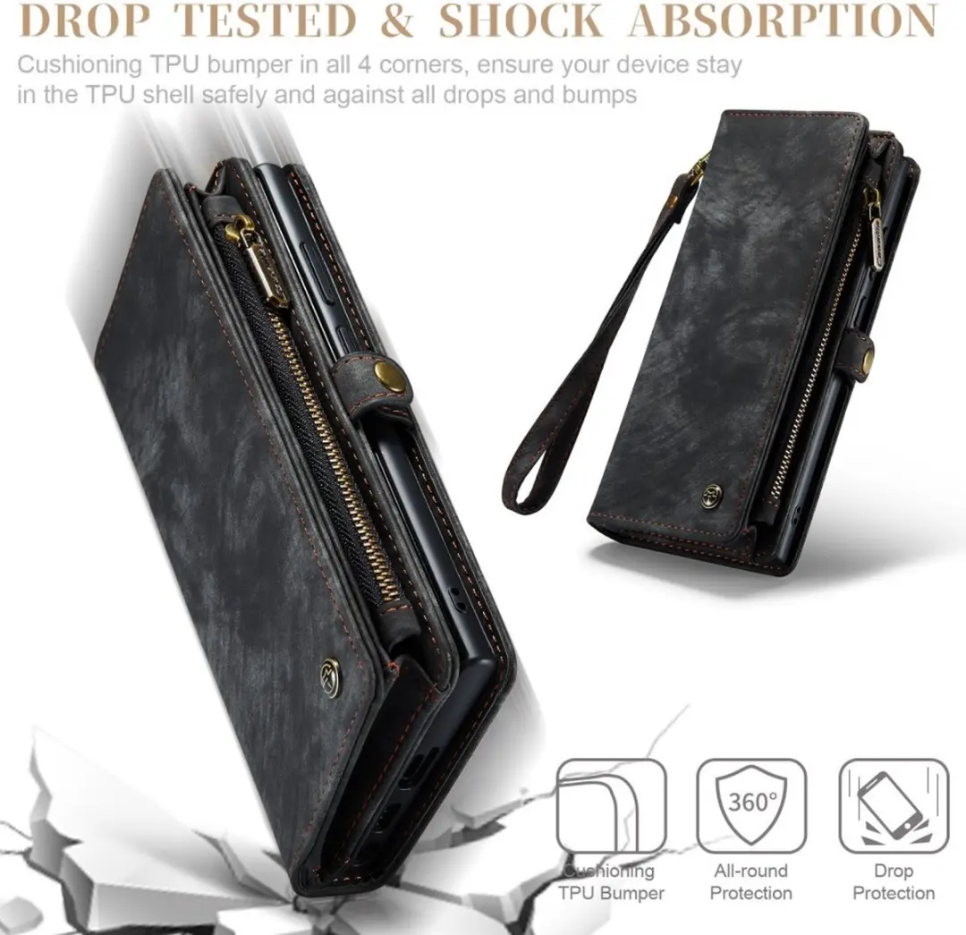Caseme 008 Book Case & Back Cover Samsung Galaxy S23 Ultra - 8 Pasjes - Zwart