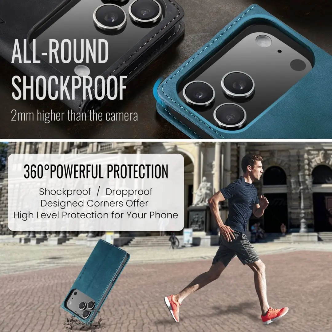 Caseme 013 Book Case iPhone 17 Pro Hoesje - Blauw
