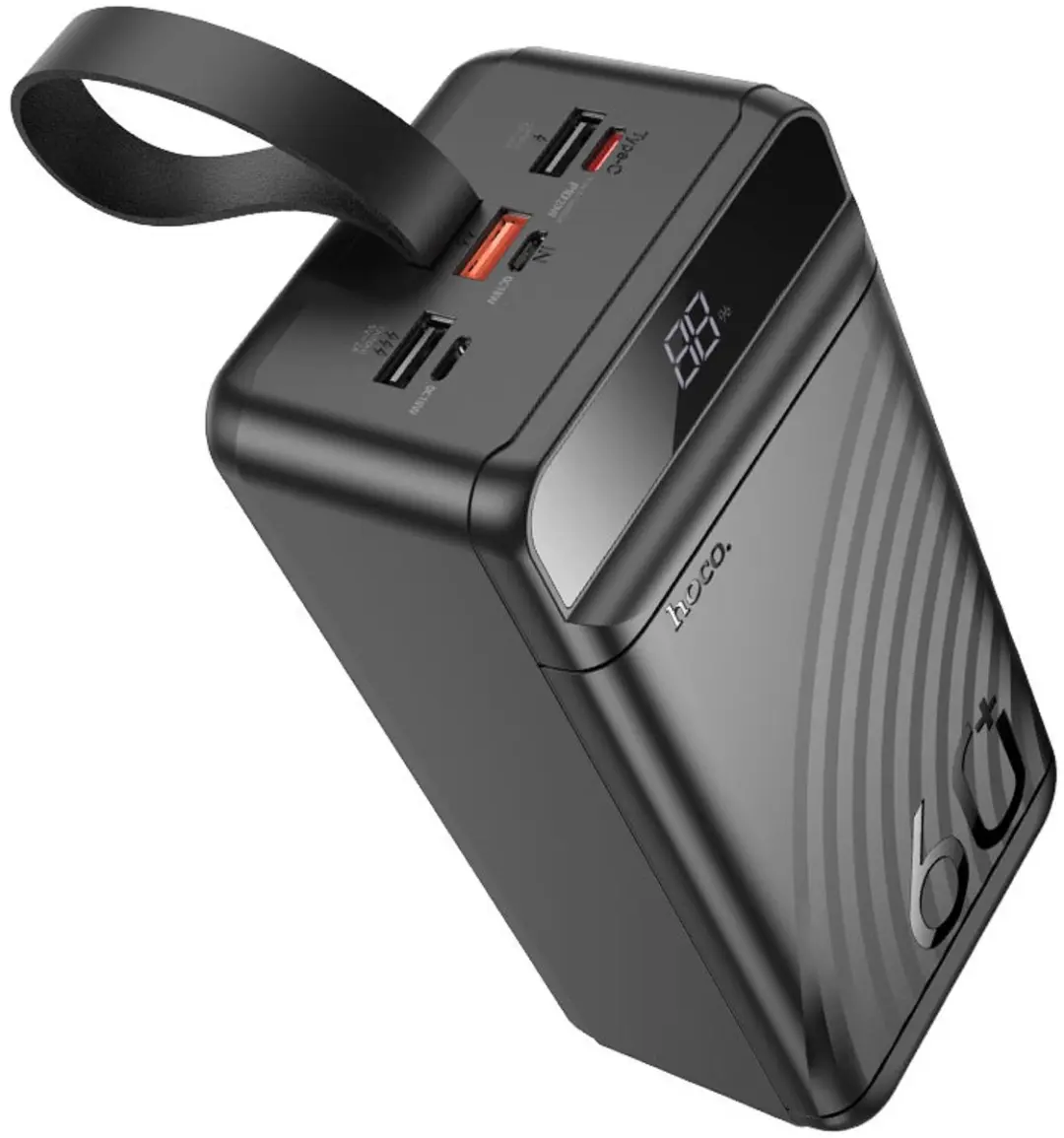Hoco J123C Powerbank 60000mAh - 22.5W - 4x USB - Zwart - afbeelding 6 van 6