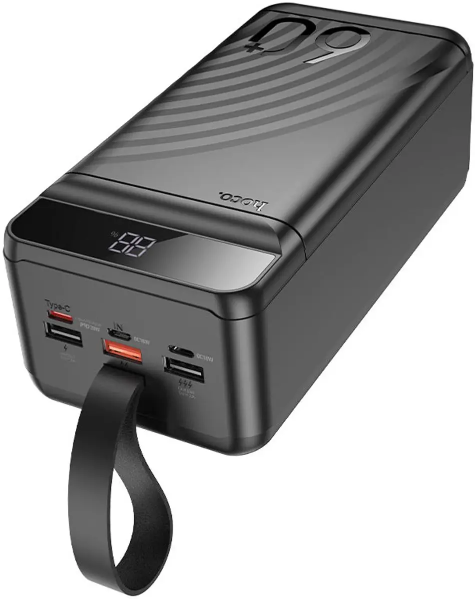Hoco J123C Powerbank 60000mAh - 22.5W - 4x USB - Zwart