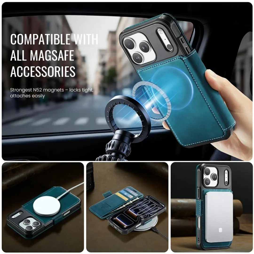 Caseme 053 Slim Book Case Hoesje iPhone 17 Pro Max - Blauw - MagSafe