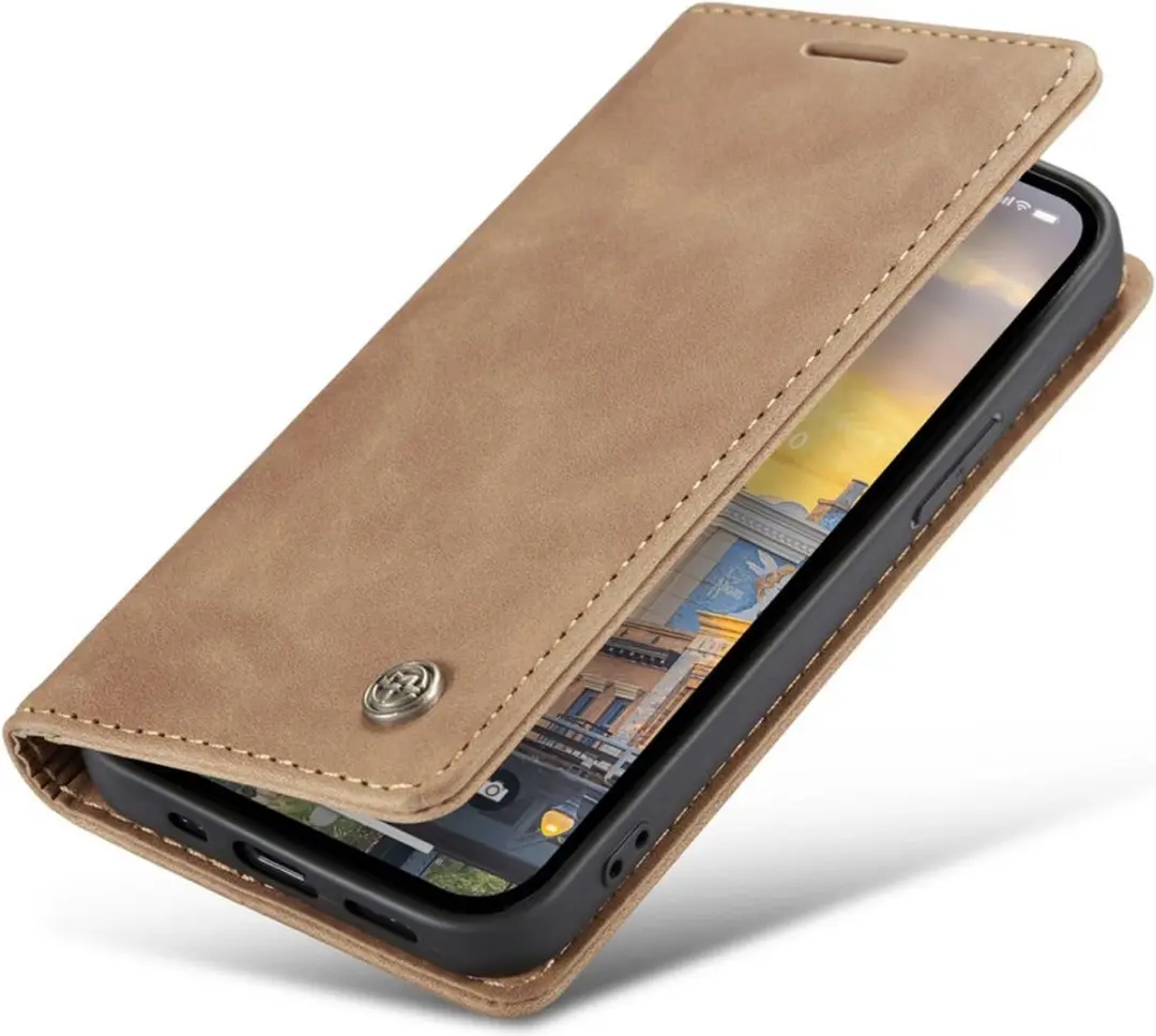 Caseme Retro Wallet Case CSM-37188 - iPhone 14 Pro Max - 2 Pasjes - Bruin
