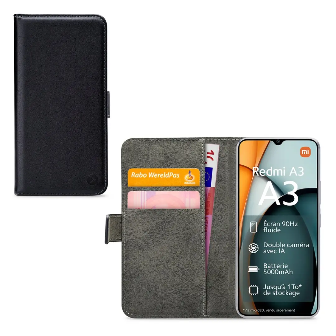 Mobilize Classic Gelly Wallet Bookcase Xiaomi Redmi A3 - Pasjeshouder Zwart