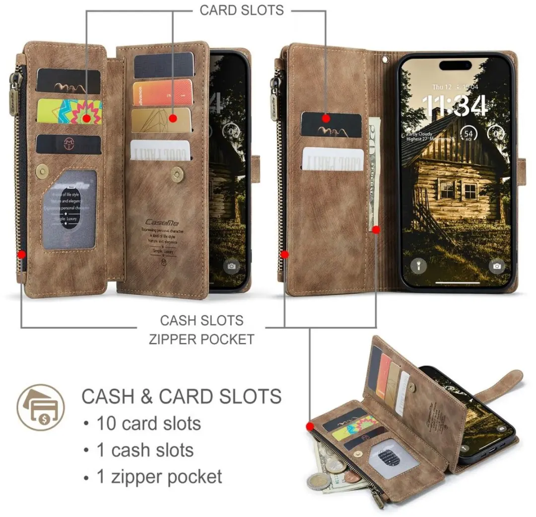 CaseMe C30 Hoesje iPhone Air - Bruin