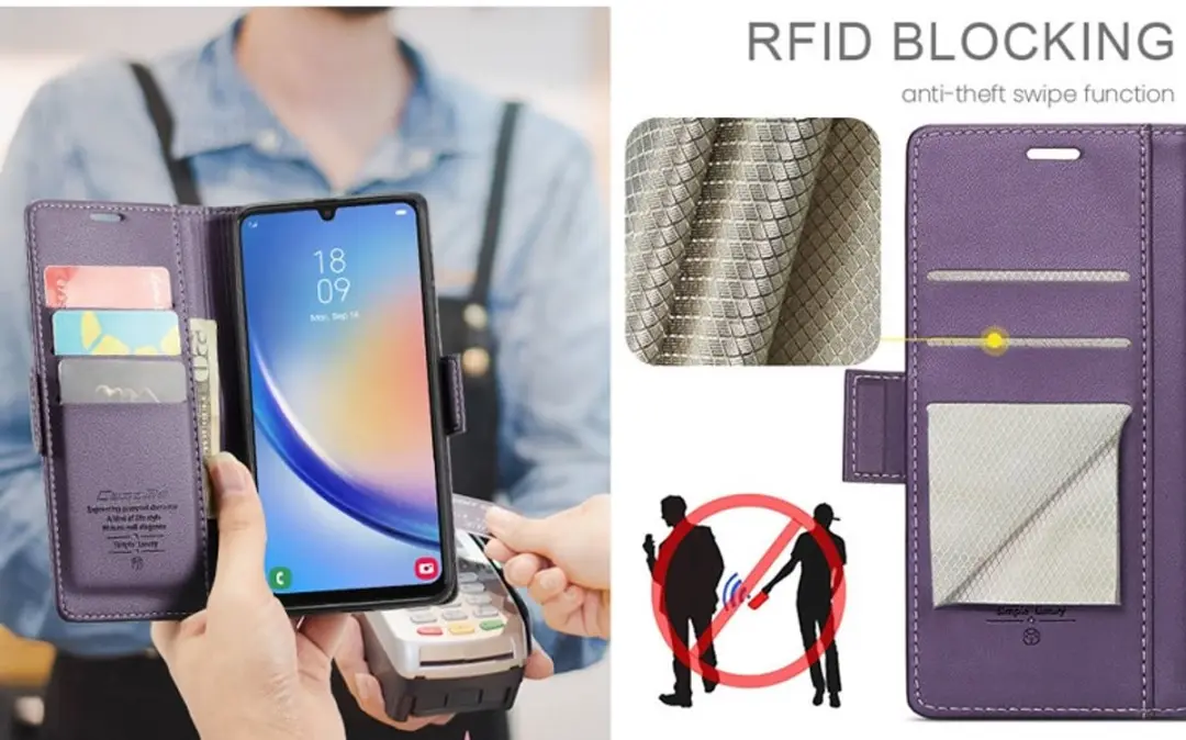 Caseme Wallet Case Samsung Galaxy A34 5G - Paars