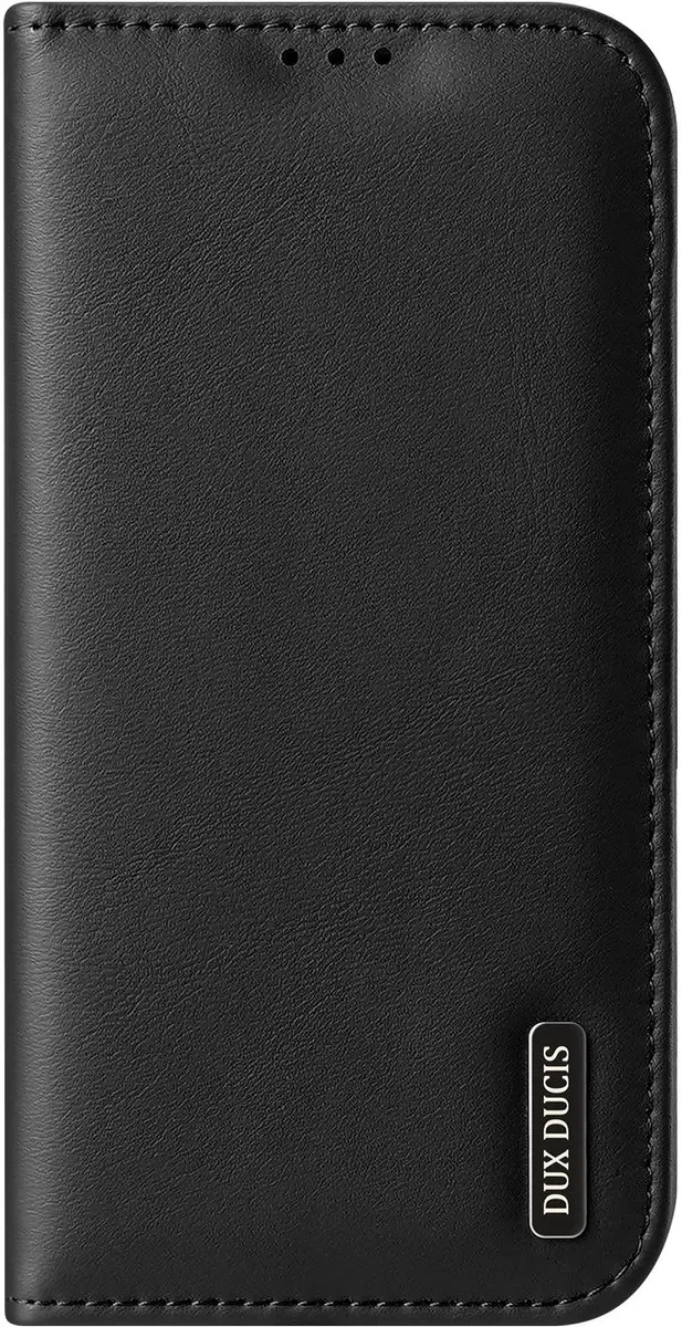 Dux Ducis Hivo Genuine Leather Book Case iPhone 17 Pro - Zwart