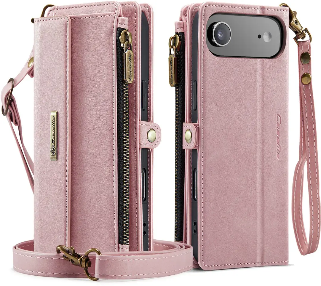 Caseme iPhone 17 Air Hoesje Portemonnee - Lichtroze - 9 Pasjes