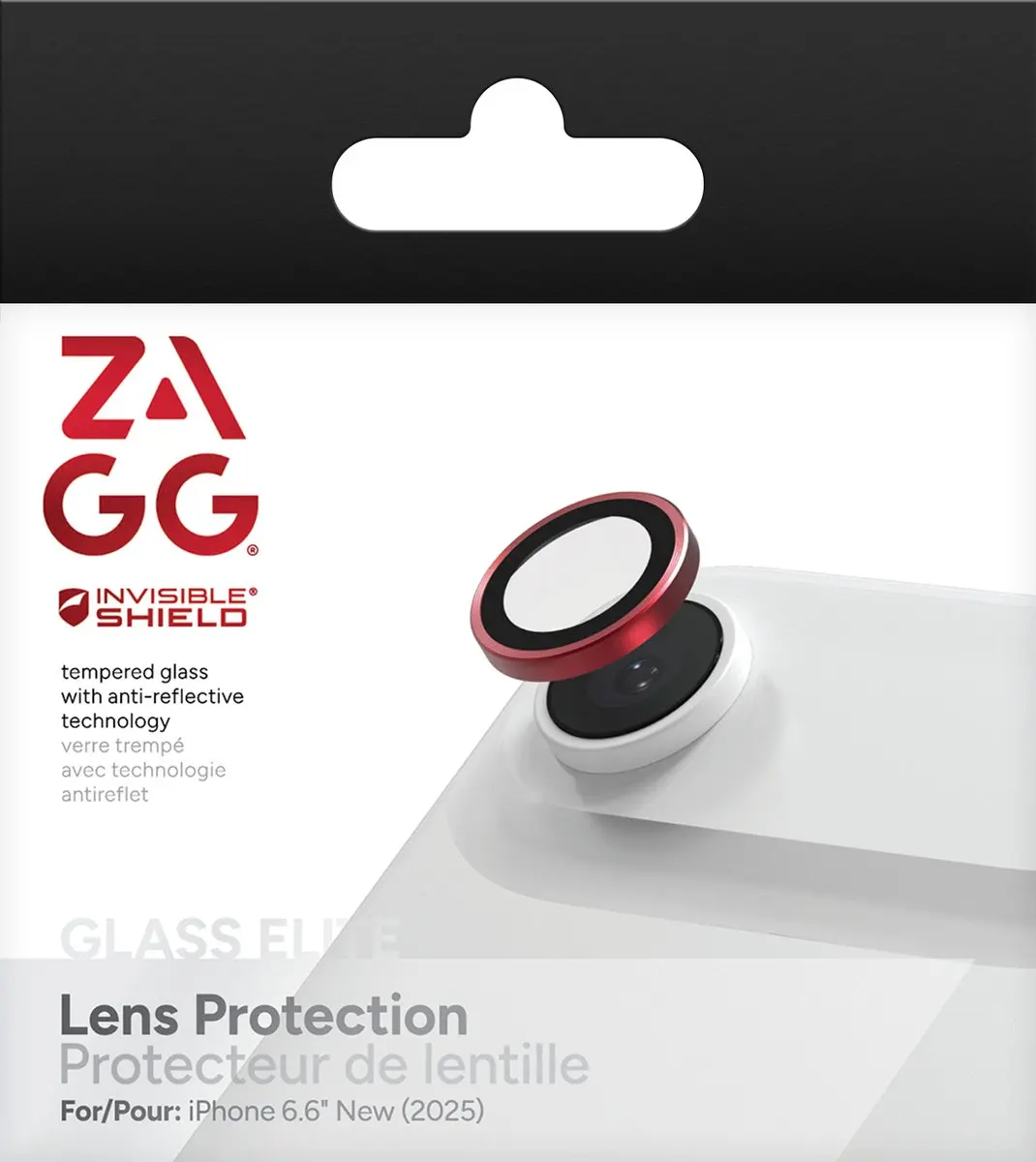 ZAGG Glass Elite Camera Rings iPhone Air - Rood