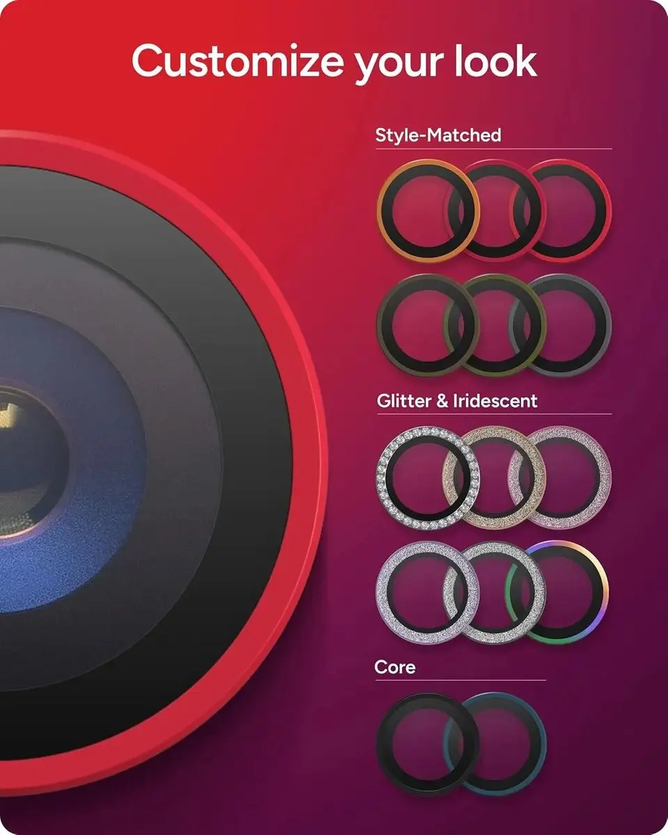ZAGG Glass Elite Camera Rings iPhone Air - Rood