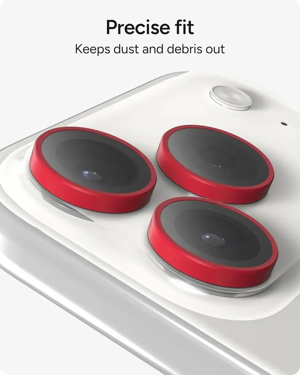 ZAGG Glass Elite Camera Rings iPhone 15/16 Pro - Rood - afbeelding 6 van 6