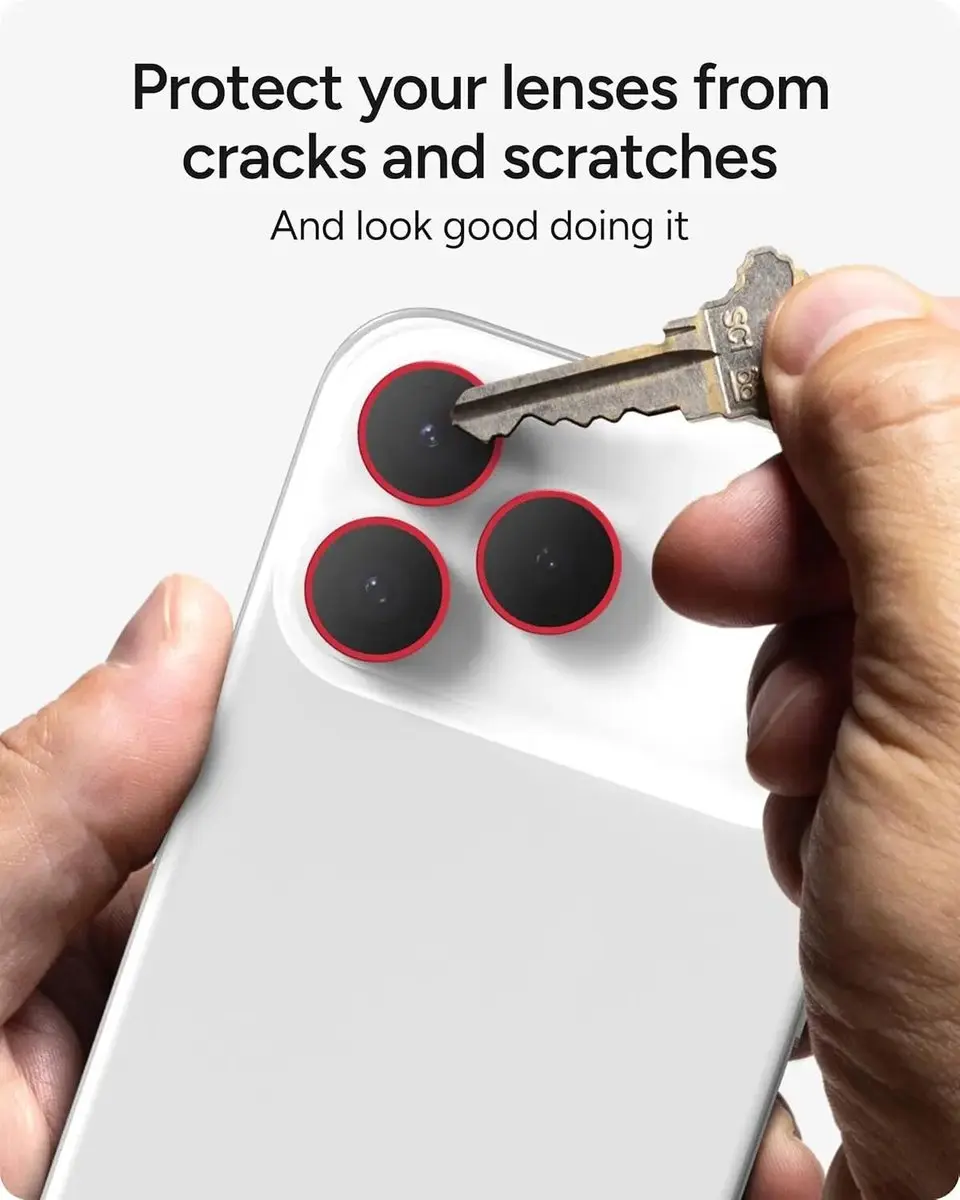 ZAGG Glass Elite Camera Rings iPhone 15/16 Pro - Rood
