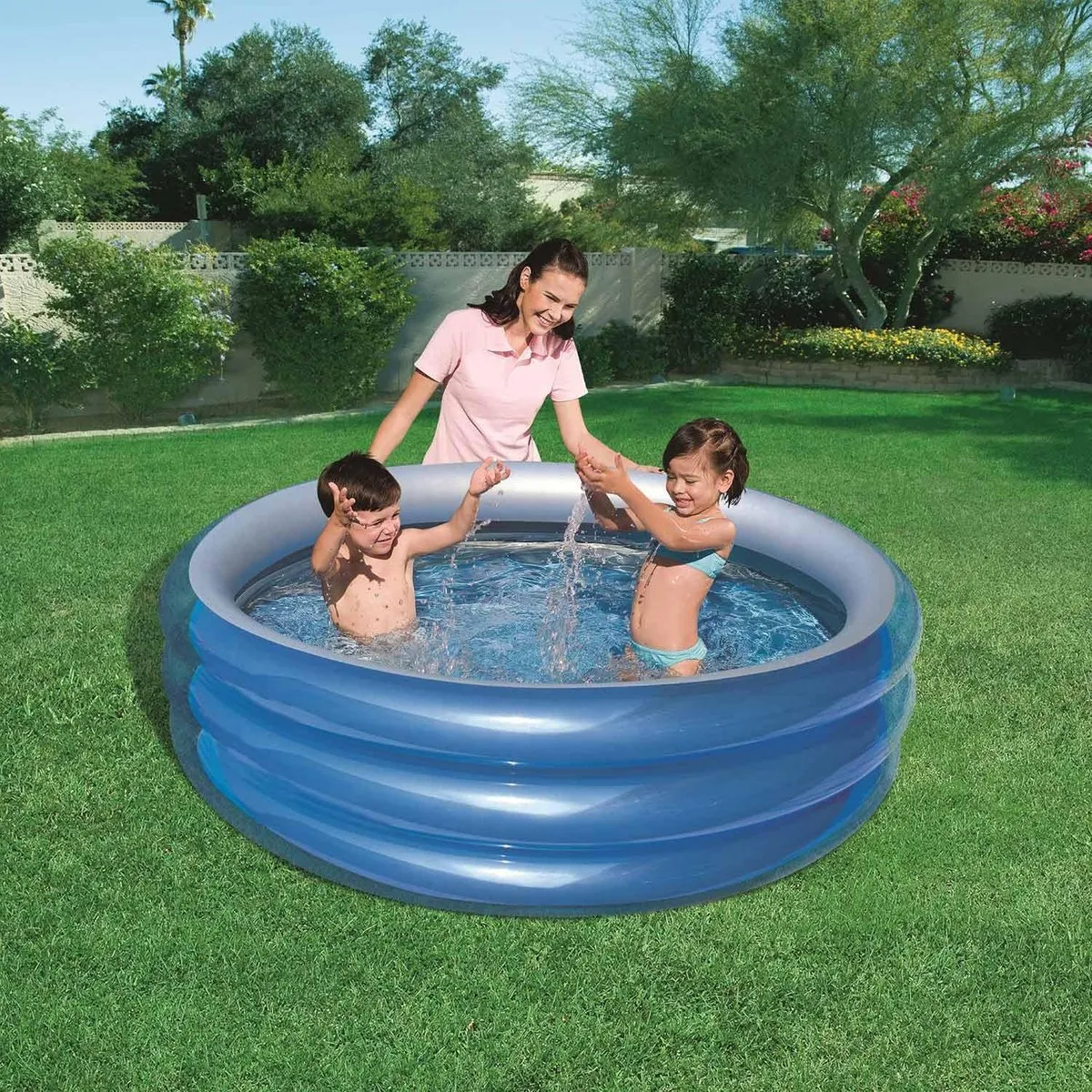 Bestway 3-Rings Zwembad 51042 - Ø170x53cm - Donkerblauw/Zilver/Transparant
