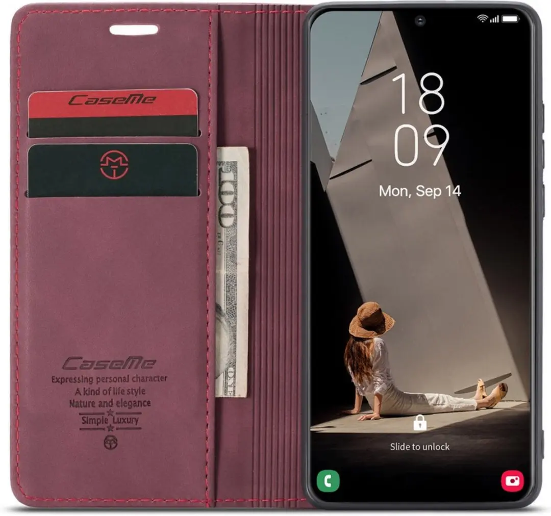 Caseme 013 Book Case Hoesje Samsung Galaxy S21 FE - Bordeaux