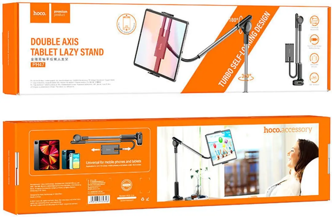 Hoco Verstelbare Telefoon/Tablet Houder 4.5-10.5" - Zwart