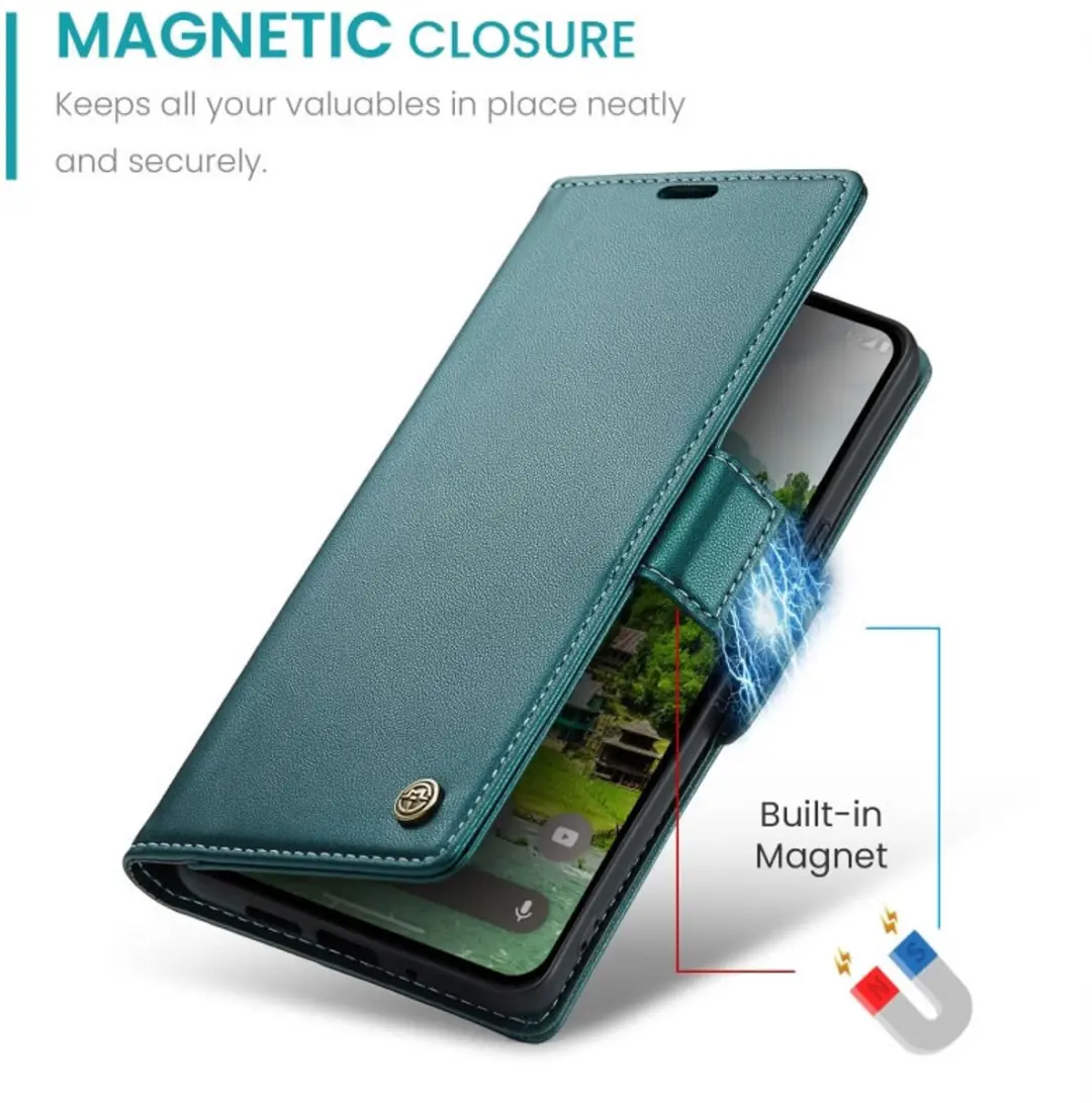 Caseme Wallet Case Groen voor Google Pixel 9/10 Pro XL - RFID & Magneetsluiting - afbeelding 6 van 6