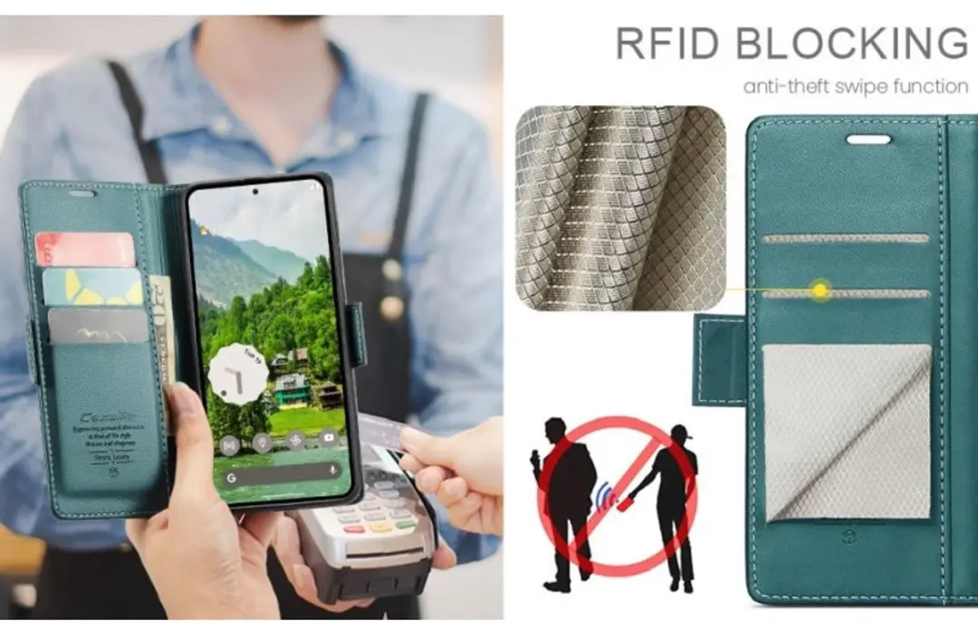 Caseme Wallet Case Groen voor Google Pixel 9/10 Pro XL - RFID & Magneetsluiting