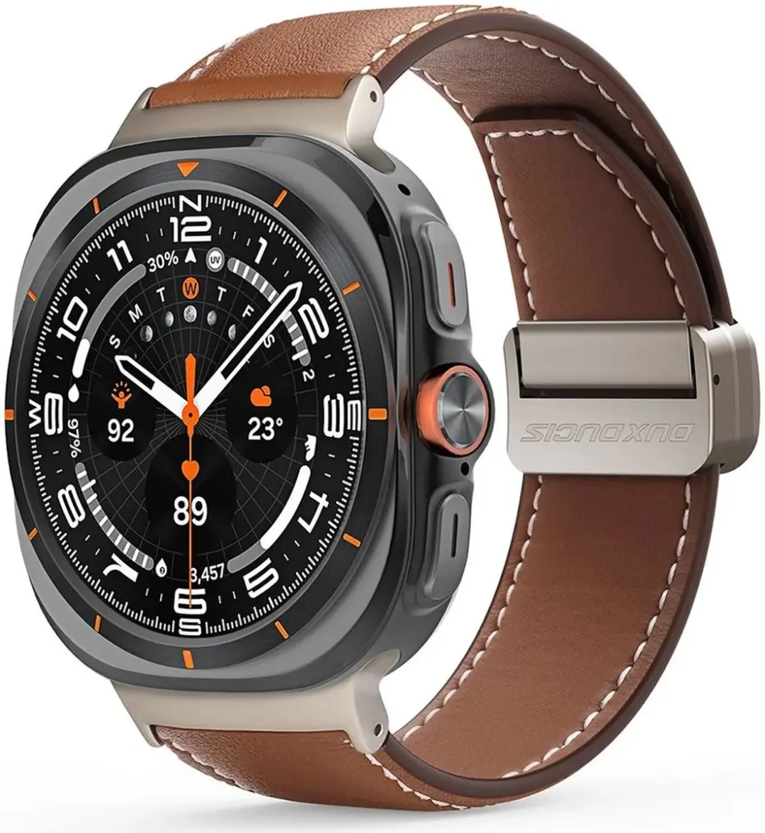Dux Ducis YA Horlogebandje Samsung Galaxy Watch Ultra - Echt Leer Bruin