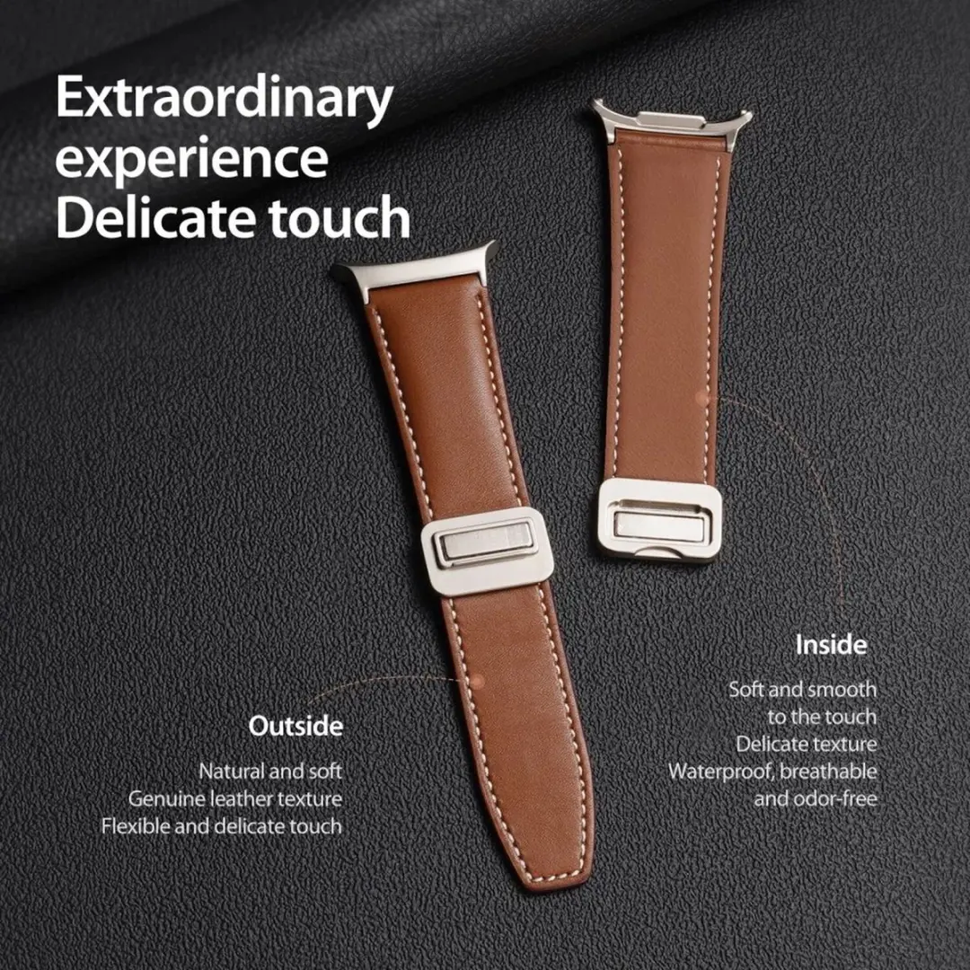 Dux Ducis YA Horlogebandje Samsung Galaxy Watch Ultra - Echt Leer Bruin