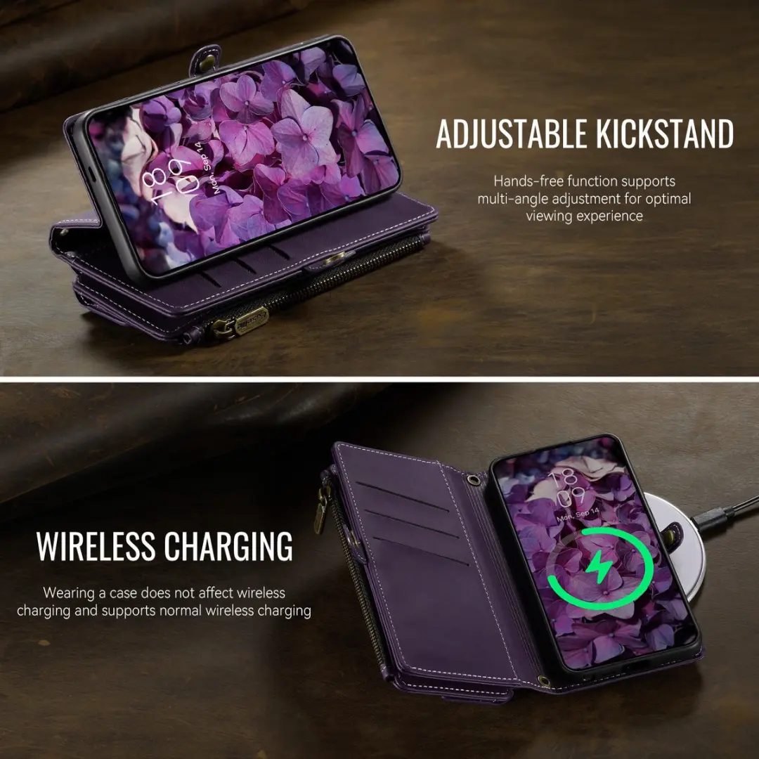 Caseme Samsung Galaxy S26 Ultra Hoesje Portemonnee - 9 Pasjes - Paars - afbeelding 6 van 6