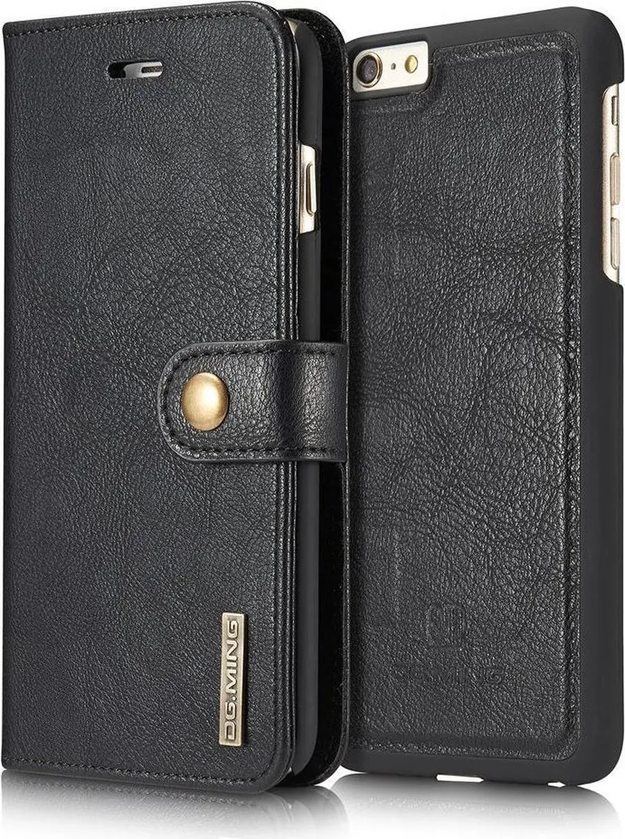 DG.MING Portemonnee Hoesje iPhone 6/6S - 3 Pasjes - Zwart