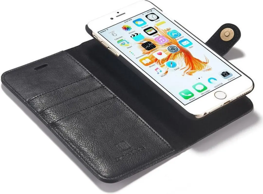 DG.MING Portemonnee Hoesje iPhone 6/6S - 3 Pasjes - Zwart
