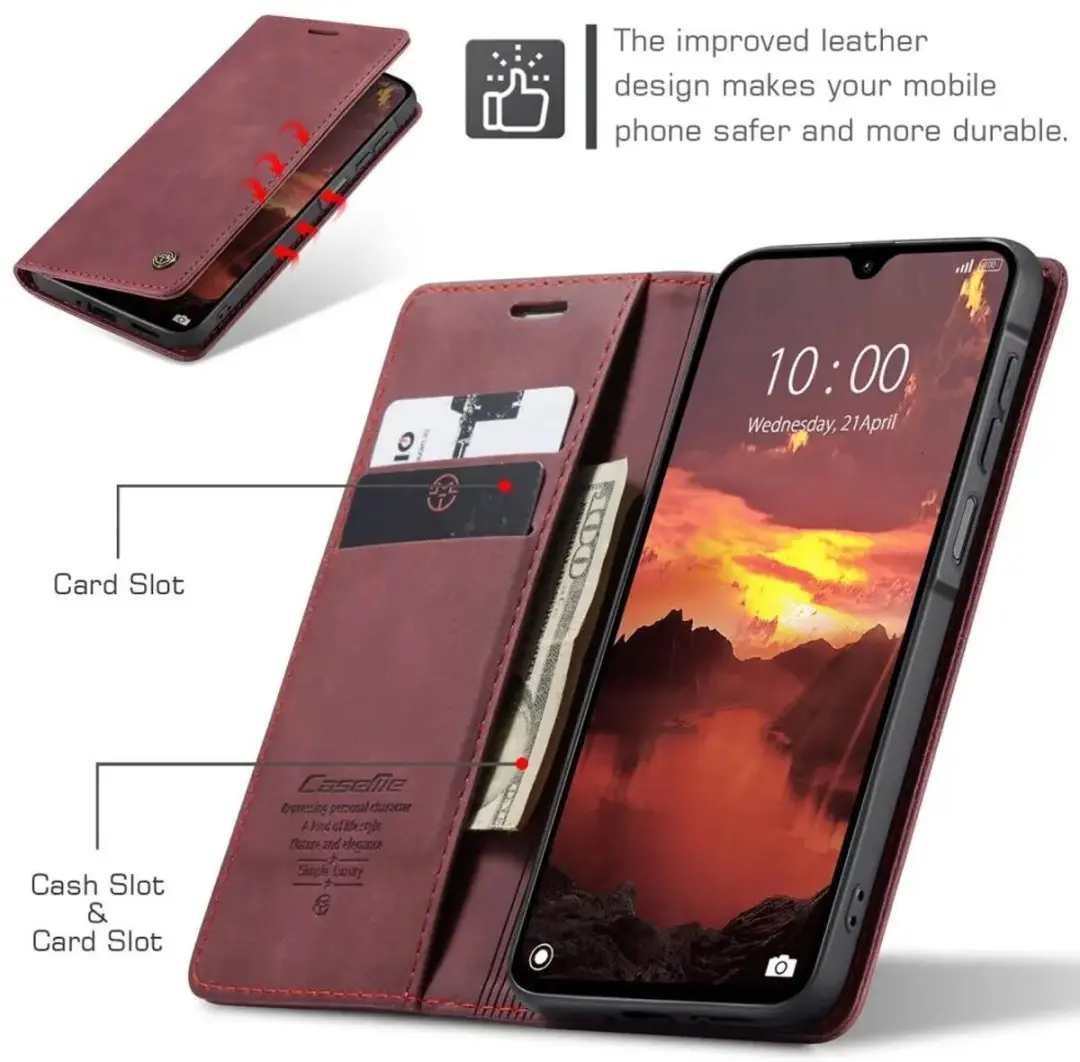 Caseme 013 Hoesje Samsung Galaxy A27 - Book Case Rood - afbeelding 6 van 6
