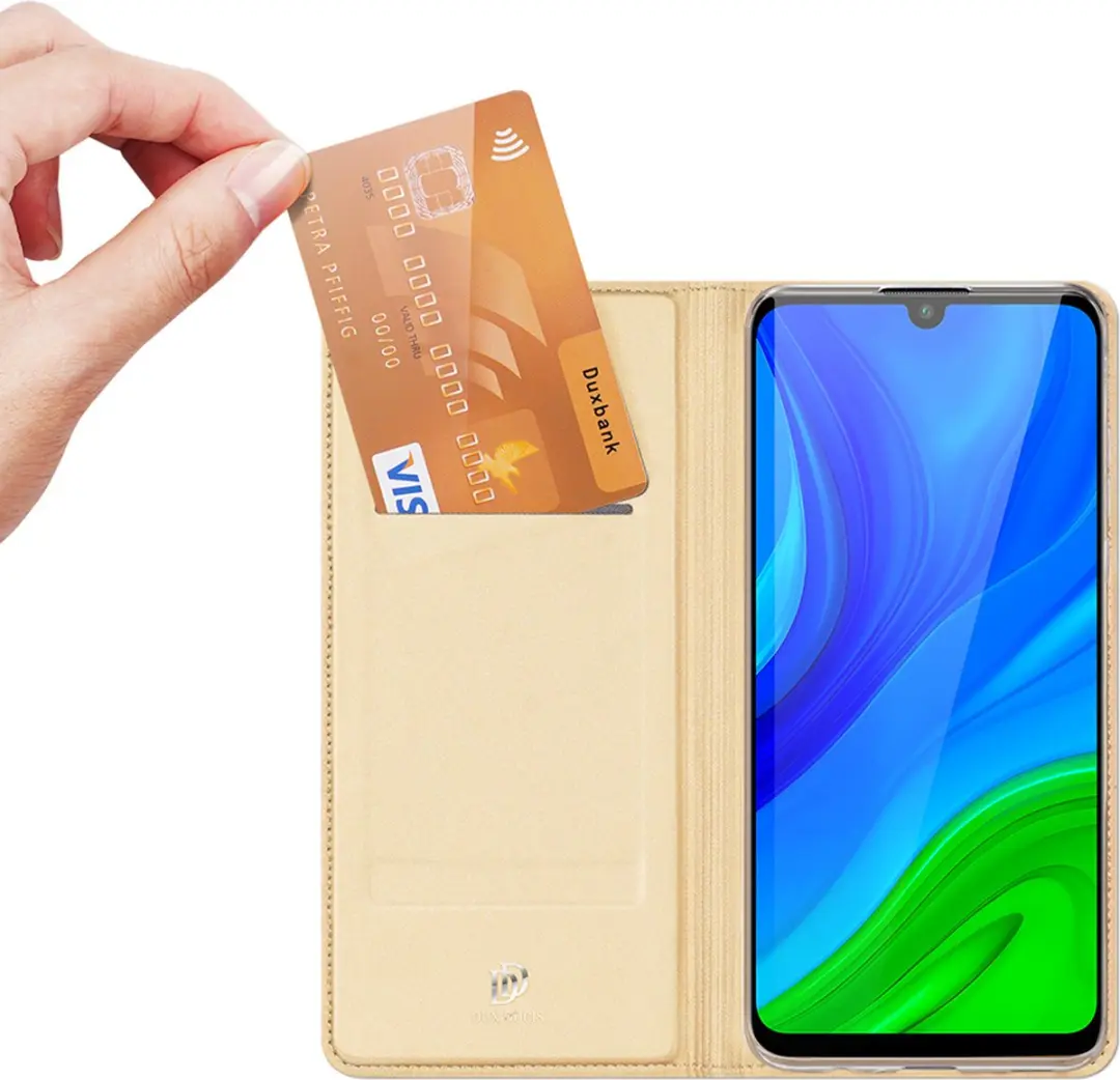 Dux Ducis Hoesje Huawei P Smart (2020) - Goud - 2 Pasjes - afbeelding 6 van 6