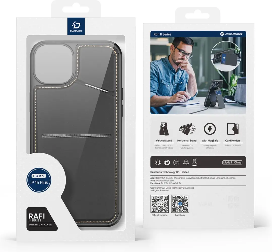 Dux Ducis Rafi Mag Series iPhone 15 Plus Hoesje - Zwart
