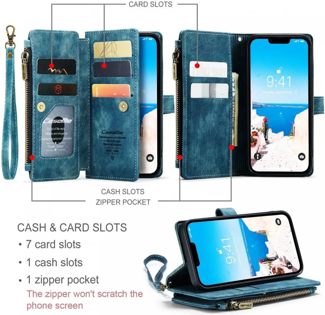 CaseMe C30 Hoesje iPhone 15 - Blauw