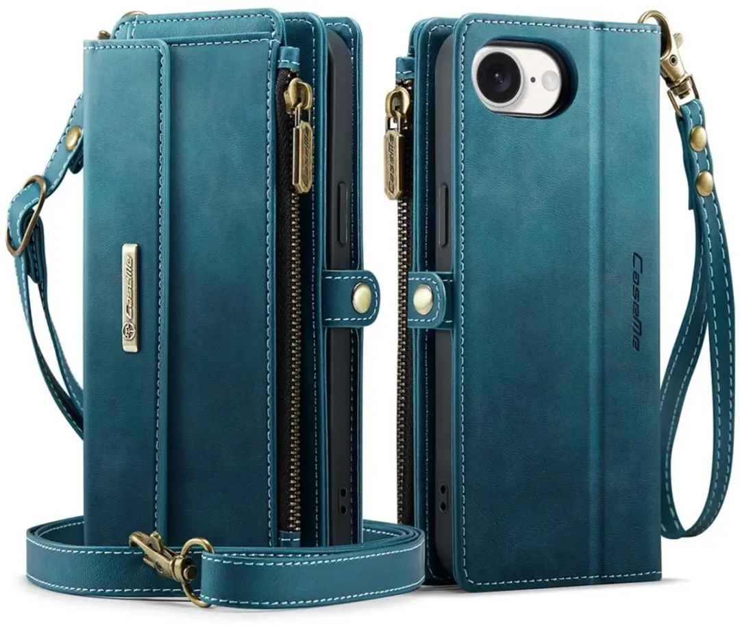 Caseme iPhone 16e Hoesje Blauw - 9 Pasjes