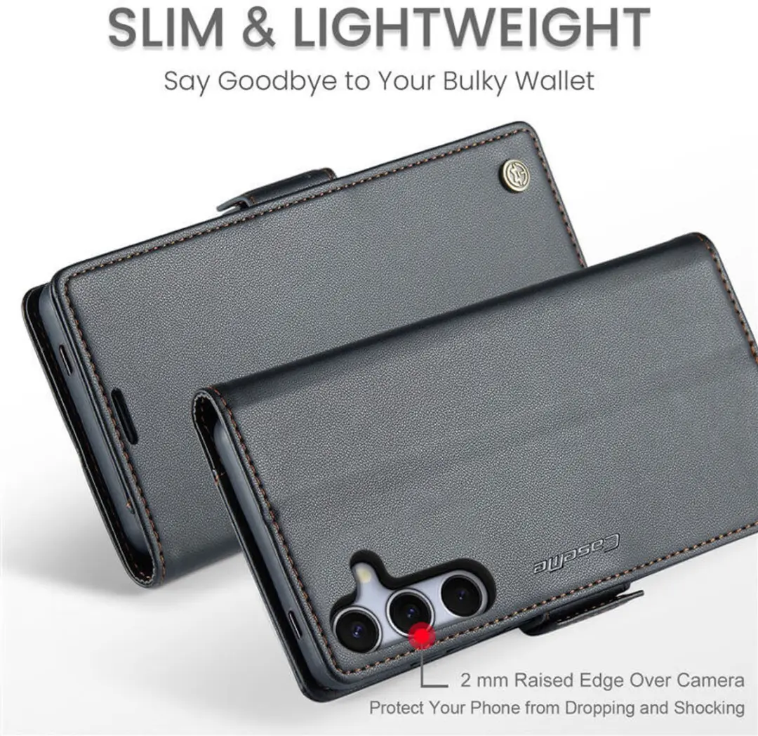 Caseme Wallet Case voor Samsung Galaxy S25/S24 Plus - RFID & Magneetsluiting - Zwart