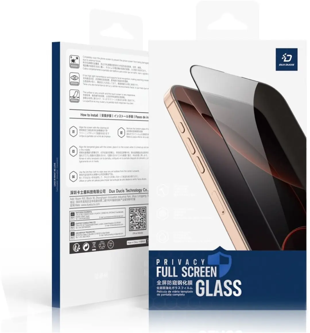 Dux Ducis Privacy Screen Protector Samsung Galaxy S25 FE - 9H Tempered Glass - afbeelding 6 van 6