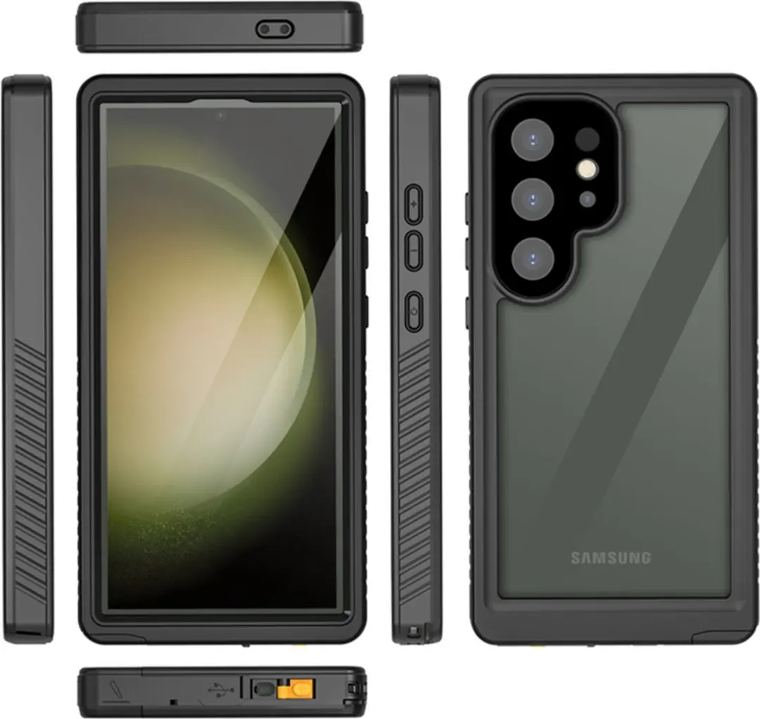 Redpepper Dot Plus Hoesje Samsung Galaxy S24 Ultra - Waterdicht - Zwart