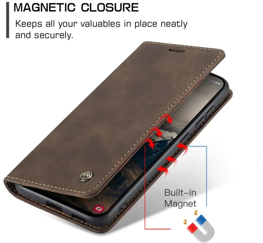Caseme 013 Book Case Samsung Galaxy S25 Edge - Donkerbruin