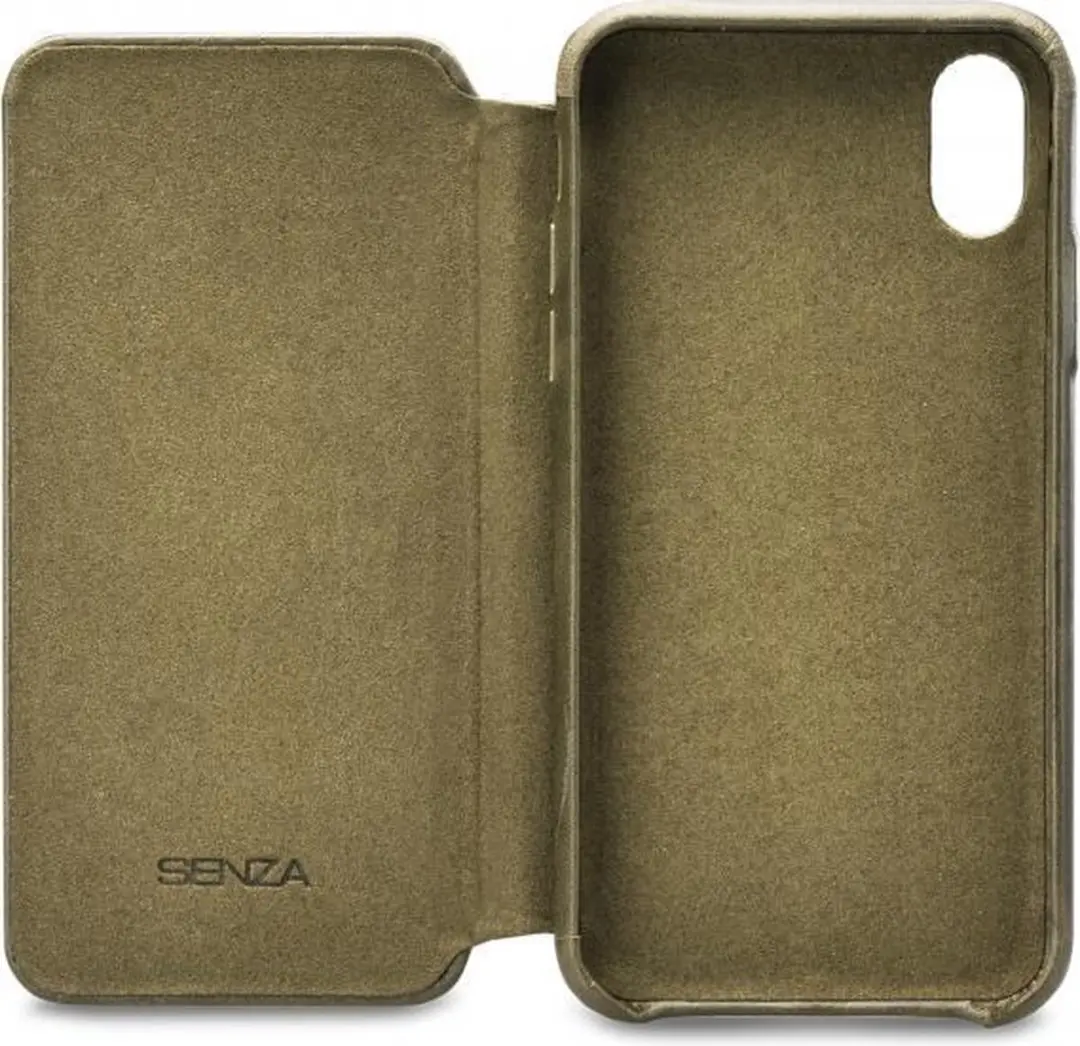 Senza Desire Skinny Bookcase Hoesje iPhone XS/X - Groen - WALCS1065