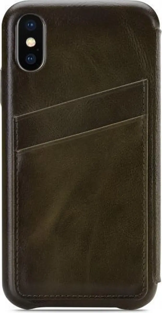 Senza Desire Skinny Bookcase Hoesje iPhone XS/X - Groen - WALCS1065
