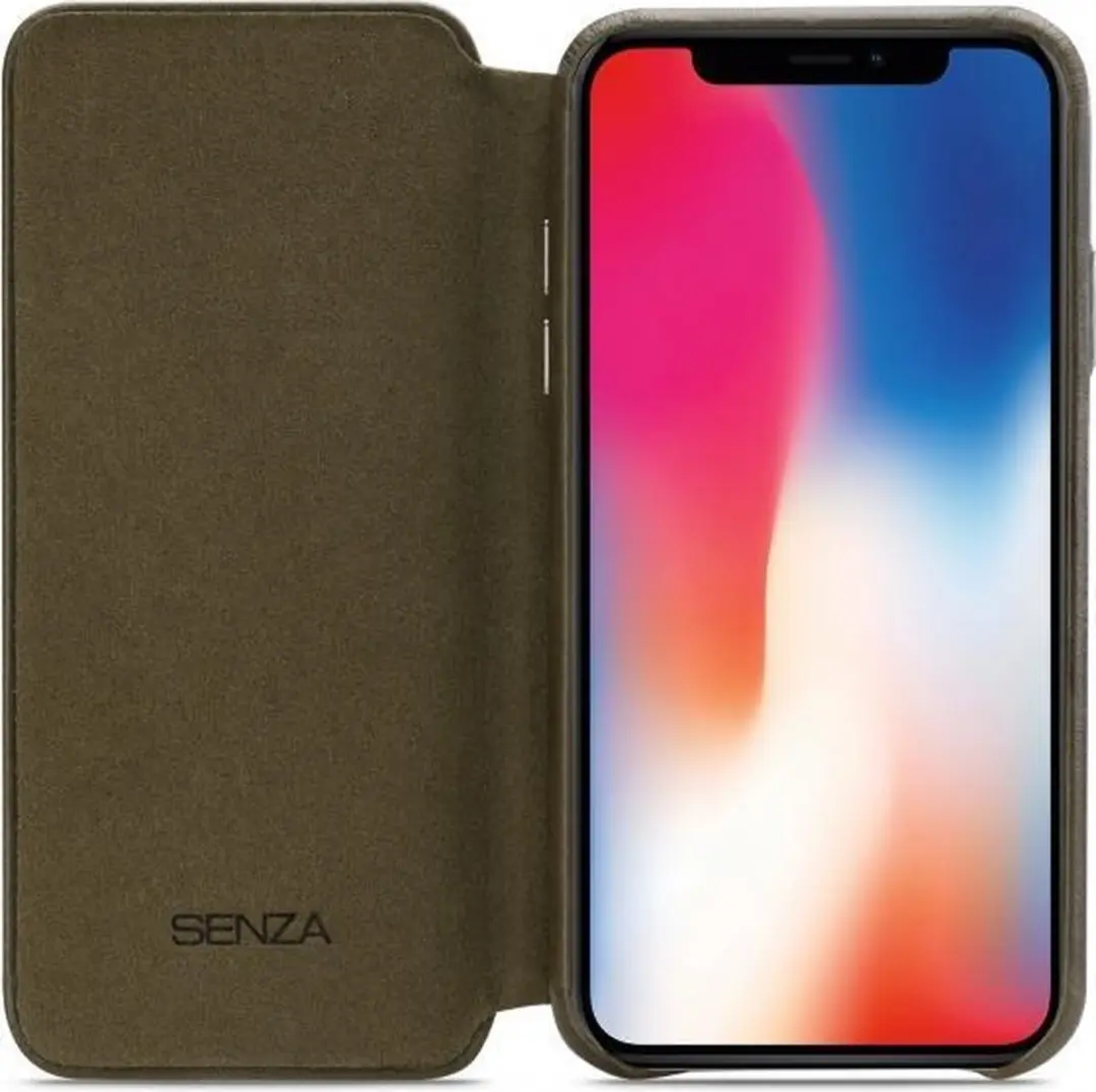 Senza Desire Skinny Bookcase Hoesje iPhone XS/X - Groen - WALCS1065 - afbeelding 6 van 6