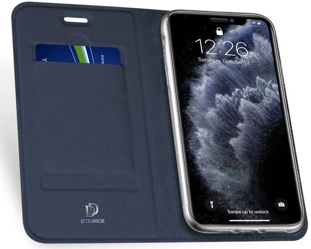 Dux Ducis Slimline Wallet Hoesje iPhone 11 Pro - Kunstleer - Blauw - mpn-6934913075906