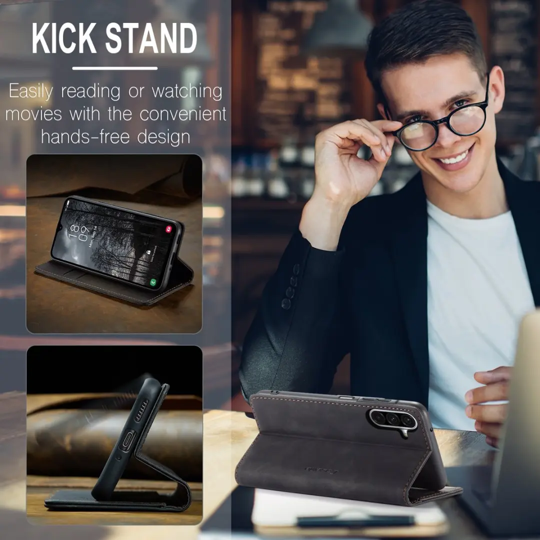 Caseme 013 Book Case Hoesje Samsung Galaxy A37 - Zwart