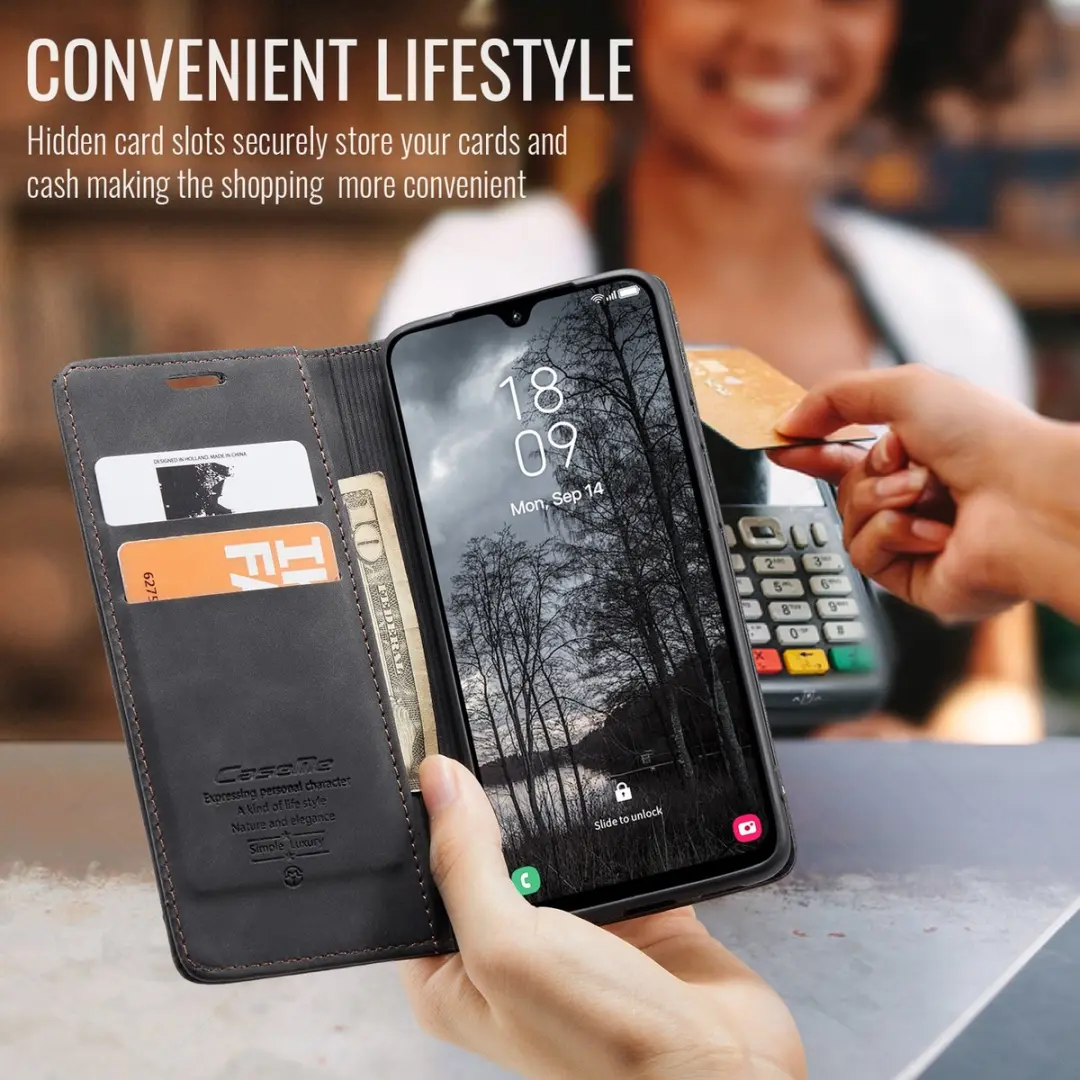 Caseme 013 Book Case Hoesje Samsung Galaxy A37 - Zwart