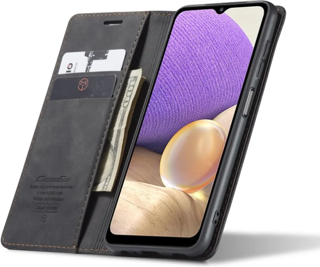 Caseme Book Case Samsung Galaxy A32 5G - 2 Pasjes - Zwart
