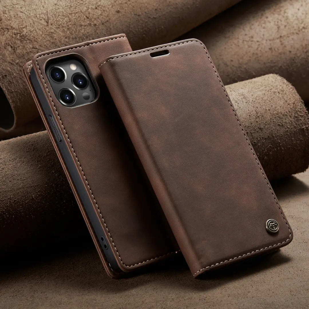 Caseme 9162 iPhone 14 Pro Max Hoesje - Koffie